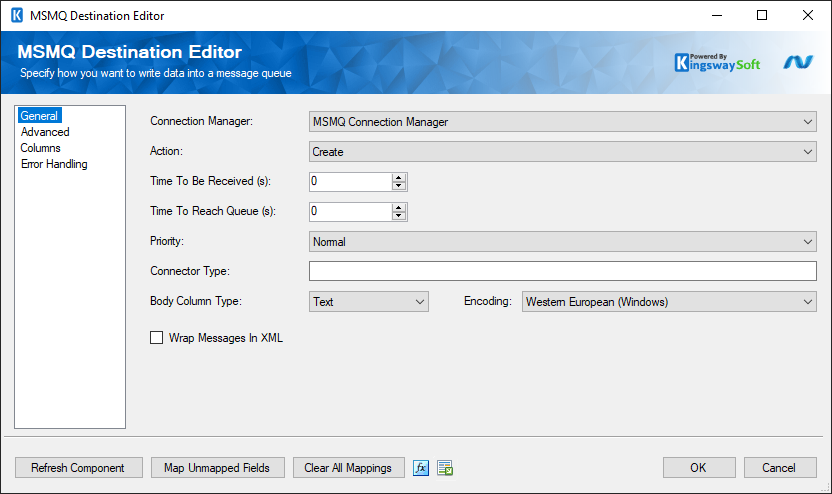 SSIS MSMQ Destination Component